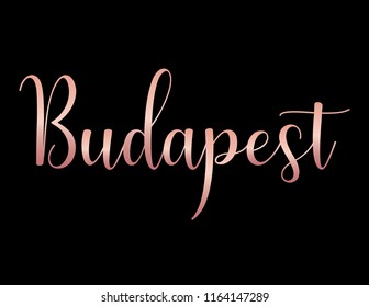 Decorative Budapest Text, Black and Pink Design 