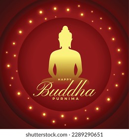 decorative buddha purnima festive background with golden touch vector