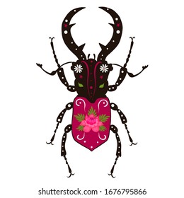 Decorative bug isolated on a white background. Vector graphics.
