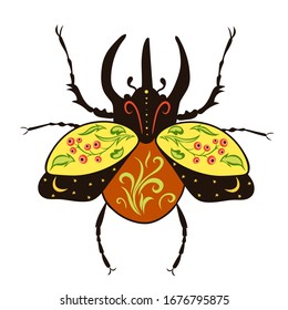 Decorative bug isolated on a white background. Vector graphics.
