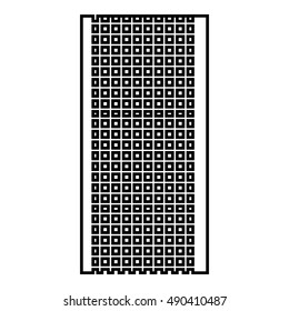 Decorative building grid icon in cartoon style isolated on white background. Construction symbol vector illustration