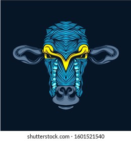 decorative bull head artwork illustration 