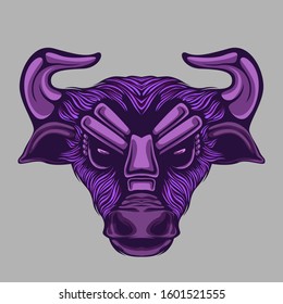 decorative bull head artwork illustration 