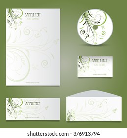 Decorative business stationery mock up with floral design