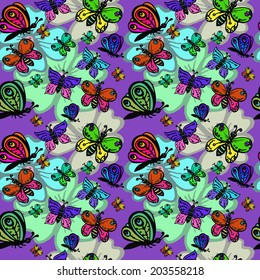 decorative butterflies on flowers 