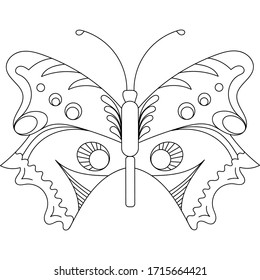 decorative butterfly isolated on white background. vector illustration. for coloring