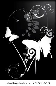 decorative butterfly on black background