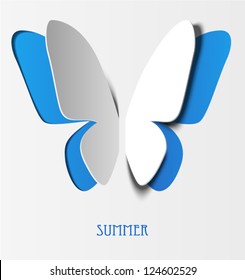 Decorative butterfly with paper wings