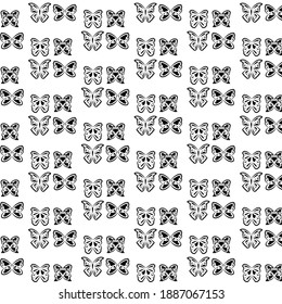 Decorative butterfly pattern design on white background