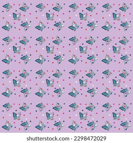 Decorative butterfly pattern with floral print