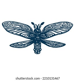 Decorative butterfly single clip art. Vintage vector garden bug icon for eco beauty. Illustration of summer wildlife insect. 