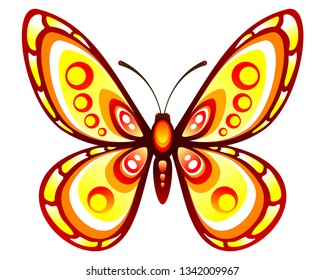 Decorative butterfly. Stylized color butterfly. Vector illustration.
