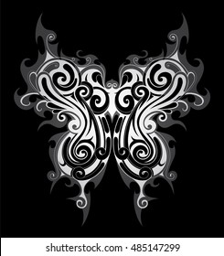 Decorative butterfly tattoo shape