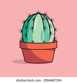 

Decorative cactus in pot pink background