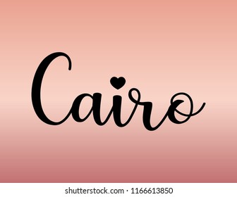 Decorative Cairo Text, Black and Pink Design