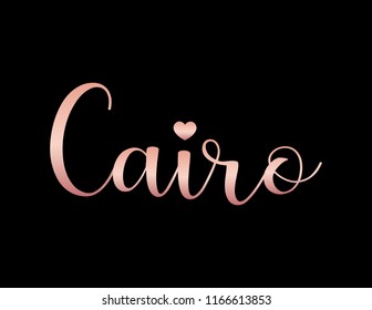 Decorative Cairo Text, Black and Pink Design