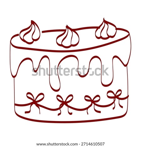 Decorative cake with icing and cream on top for celebrations and special occasions