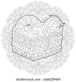 Decorative cake pattern on a patterned round substrate