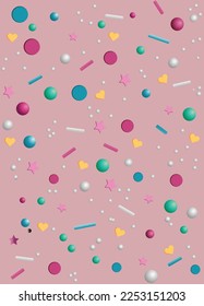 decorative cake sprinklers on pinkbackground vvector illustation  eps 10 