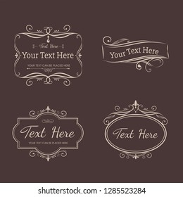 Decorative calligraphic badges vector set