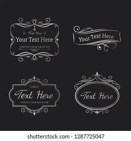 Decorative calligraphic badges vector set