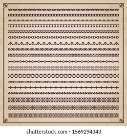 Decorative calligraphic borders in retro style - vector set