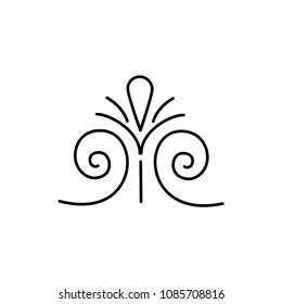 Decorative calligraphic design element, page decoration. Elegant ornamental decoration. Book decor. Vector illustration.