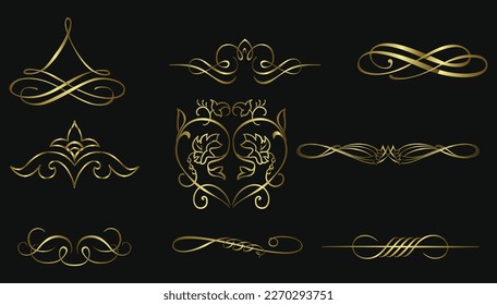 Decorative calligraphic design elements eps vector