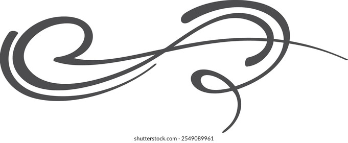 Decorative calligraphic element. Creative victorian ornate swirl