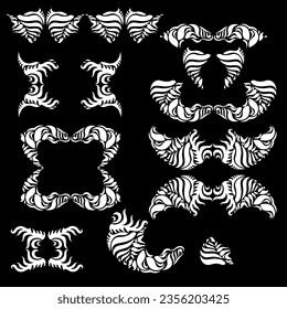 Elementos caligráficos decorativos en viñeta y estilo floreciente. Ornar textura abstracta con motivos florecientes. Ilustración vectorial