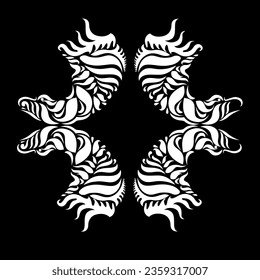 Decorative calligraphic elements in vignette and flourish style. Ornate abstract texture with flourish motifs. Vector Illustration
