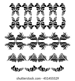 Decorative calligraphic elements in vignette and flourish style. Ornate abstract texture with flourish motifs. Vector Illustration