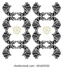 Decorative calligraphic elements in vignette and flourish style. Ornate abstract texture with flourish motifs. Vector Illustration