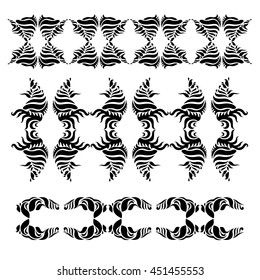 Decorative calligraphic elements in vignette and flourish style. Ornate abstract texture with flourish motifs. Vector Illustration