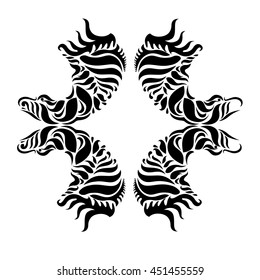 Decorative calligraphic elements in vignette and flourish style. Ornate abstract texture with flourish motifs. Vector Illustration