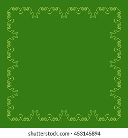 Decorative calligraphic  frame. Square pattern design with curves and swirls, abstract background