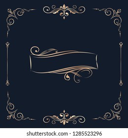 Decorative calligraphic ornament banner vector