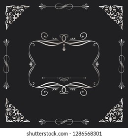 Decorative calligraphic ornament banner vector