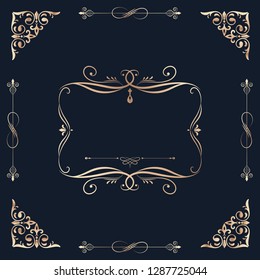 Decorative calligraphic ornament banner vector