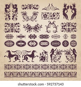 Decorative calligraphic ornaments and elements - vector set