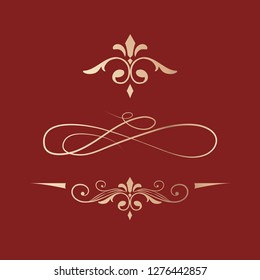 Juego de vectores de ornamentos caligráficos decorativos