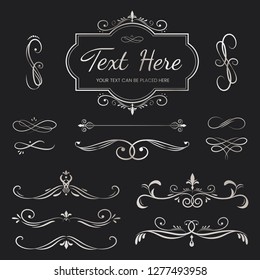 Decorative calligraphic ornaments vector set