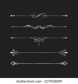 Decorative calligraphic ornaments vector set