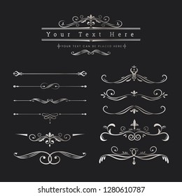 Decorative calligraphic ornaments vector set
