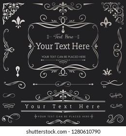 Decorative calligraphic ornaments vector set