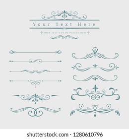 Decorative calligraphic ornaments vector set