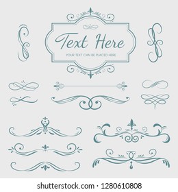 Decorative calligraphic ornaments vector set