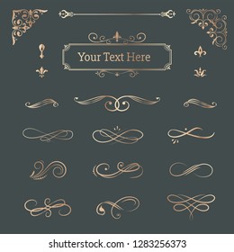 Decorative calligraphic ornaments vector set