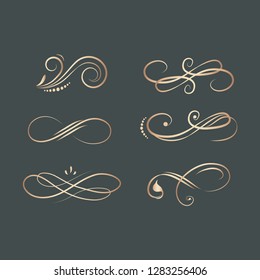 Decorative calligraphic ornaments vector set
