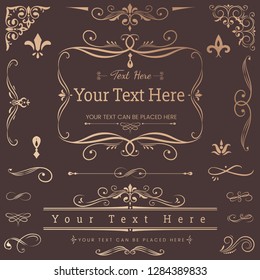 Decorative calligraphic ornaments vector set